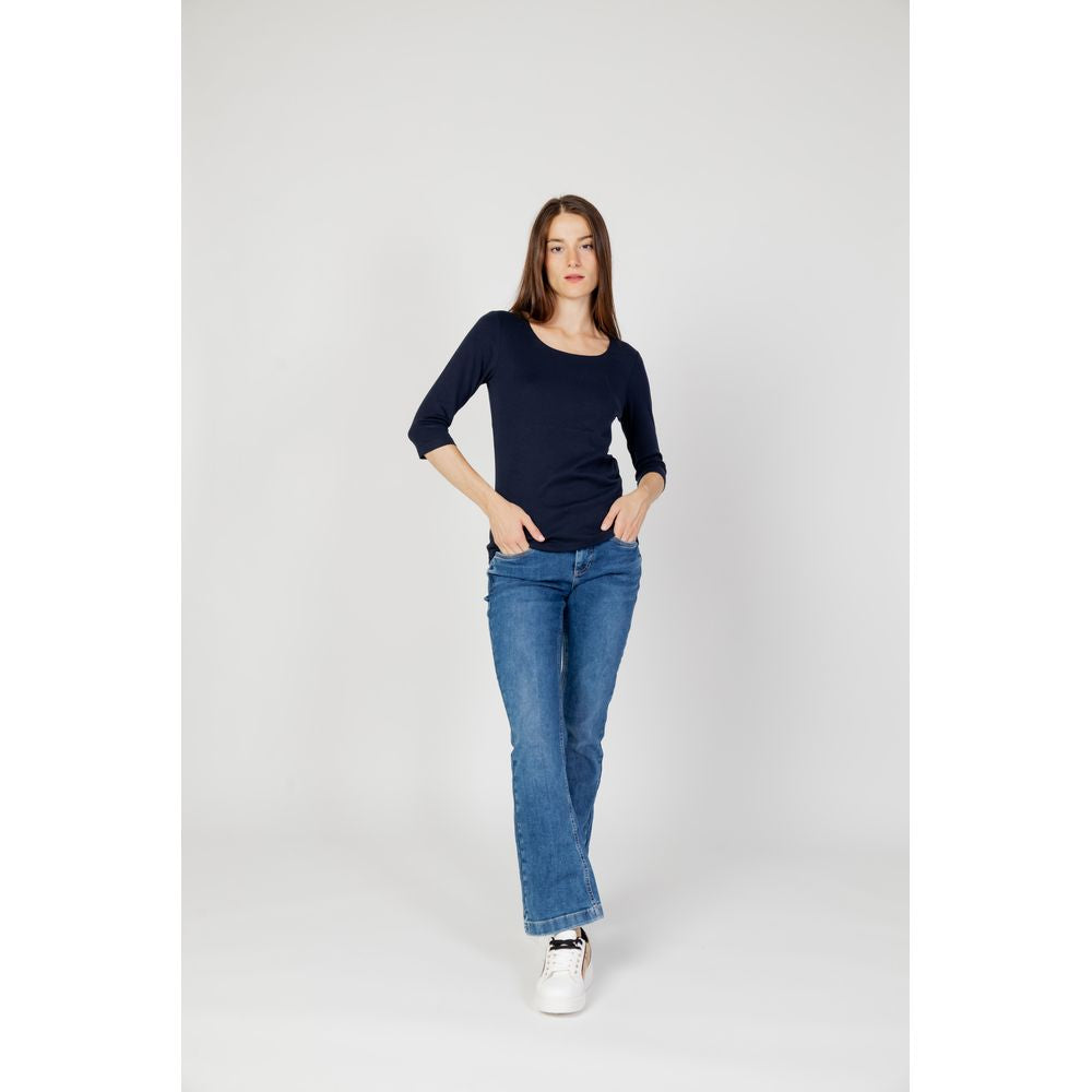 Street One Blue Cotton Long Sleeve T-Shirt Street One