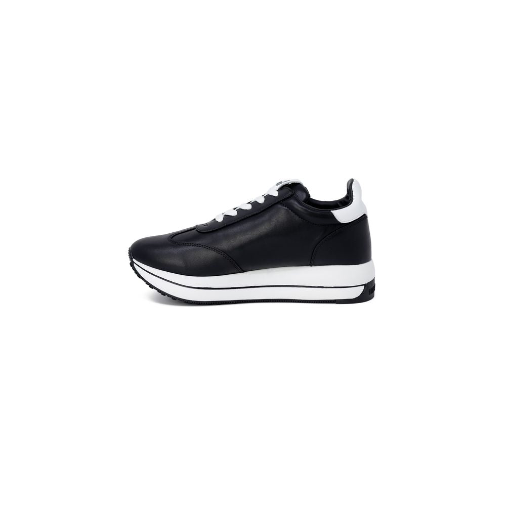 Love Moschino Black Leather Low Top Sneakers Love Moschino