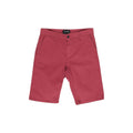 Lyle & Scott Bordeaux cotton Bermuda shorts shown on a model, featuring a relaxed fit and classic pocket design.