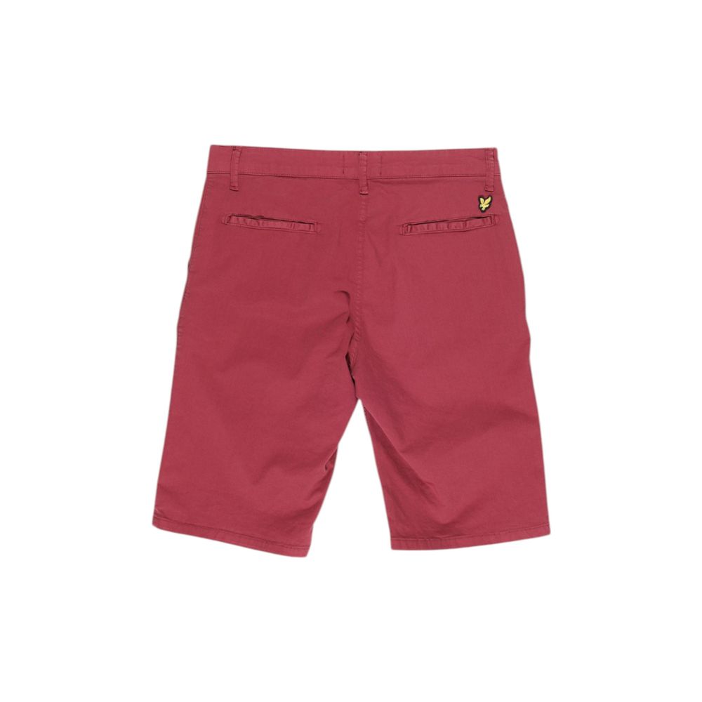 Lyle & Scott Bordeaux cotton Bermuda shorts laid flat, showing their classic design and clean stitching.