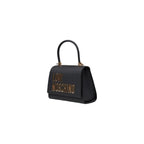 Love Moschino bicolor polyethylene handbag with top handles and silver hardware, stylish and modern accessory for everyday use.