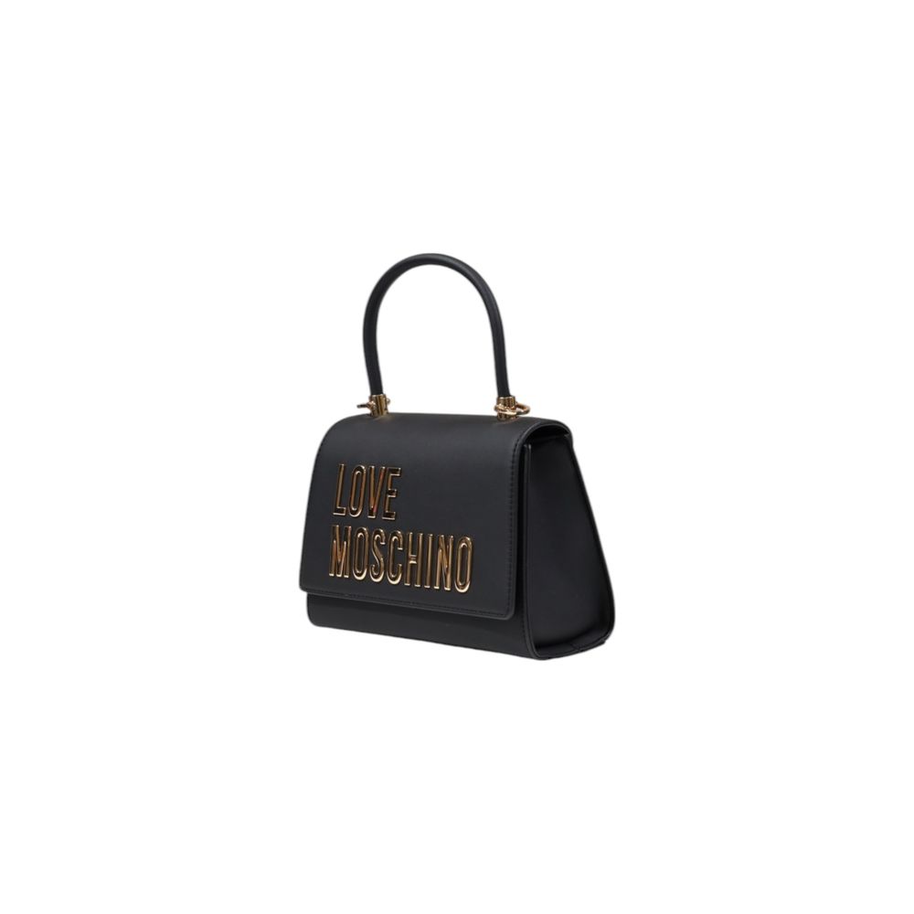 Love Moschino bicolor polyethylene handbag with top handles and silver hardware, stylish and modern accessory for everyday use.