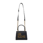 Love Moschino bicolor polyethylene handbag with top handles and logo detail, stylish and functional for everyday use.