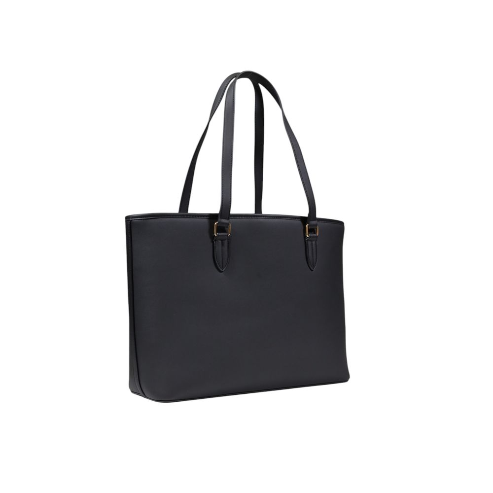 Love Moschino bicolor polyethylene handbag with top handles and logo detail, stylish and practical accessory.
