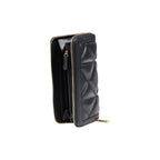 Love Moschino black polyethylene wallet with logo detailing and sleek design, perfect for stylish everyday use.