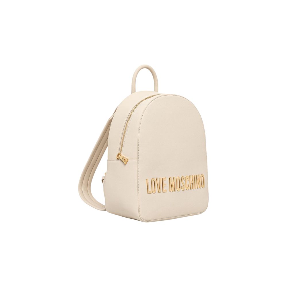 Love Moschino Beige Polyethylene Backpack Love Moschino