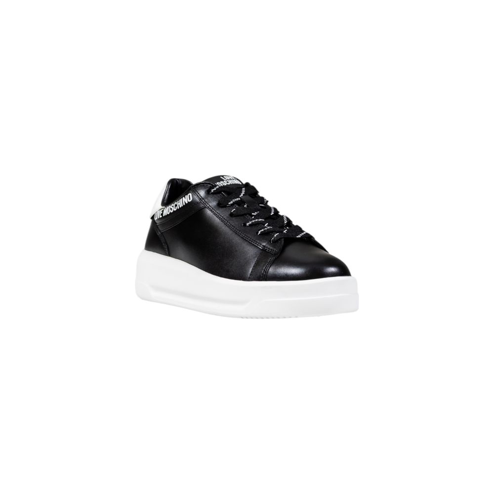 Love Moschino Black And White Synthetic Chunky Sneakers Love Moschino