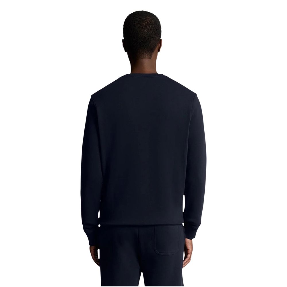 Blue cotton sweatshirt from Lyle & Scott with ribbed cuffs and neckline, featuring the brand's iconic eagle logo.