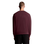 Lyle & Scott Bordeaux cotton sweatshirt with ribbed cuffs and collar, featuring the iconic eagle logo on the chest.