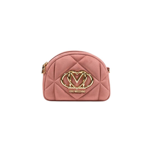 Love Moschino Pink Suede Leather Handbag Love Moschino