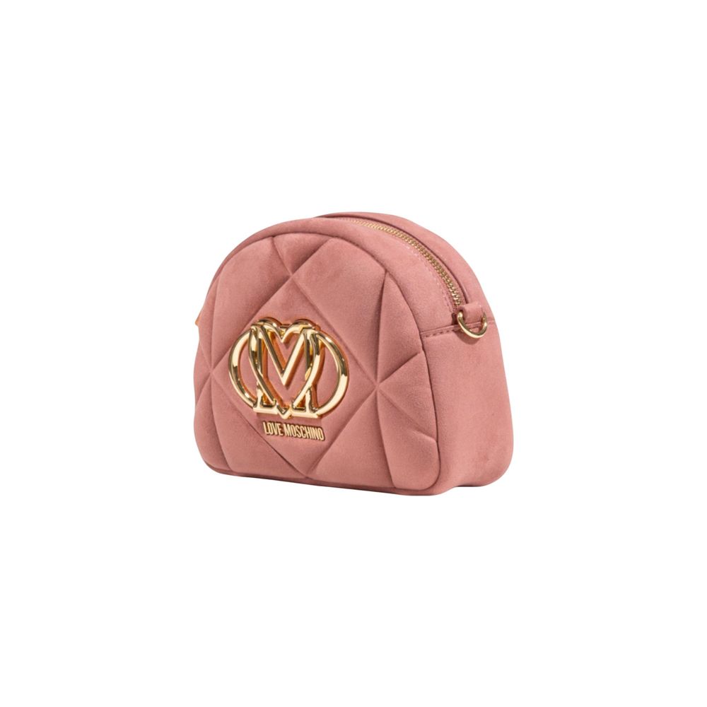 Love Moschino Pink Suede Leather Handbag Love Moschino