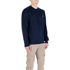 Blue cotton sweatshirt by Lyle & Scott featuring a crew neck and ribbed cuffs, casual and comfortable for everyday wear.