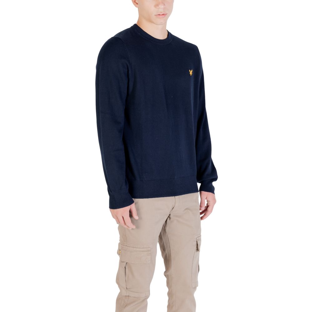 Blue cotton sweatshirt by Lyle & Scott featuring a crew neck and ribbed cuffs, casual and comfortable for everyday wear.