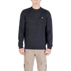 Black nylon sweatshirt from Lyle & Scott featuring a classic crewneck and subtle branding, displayed on a plain background.