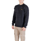 Black nylon sweatshirt by Lyle & Scott with a crew neck and long sleeves, showing a smooth fabric and subtle branding detail.
