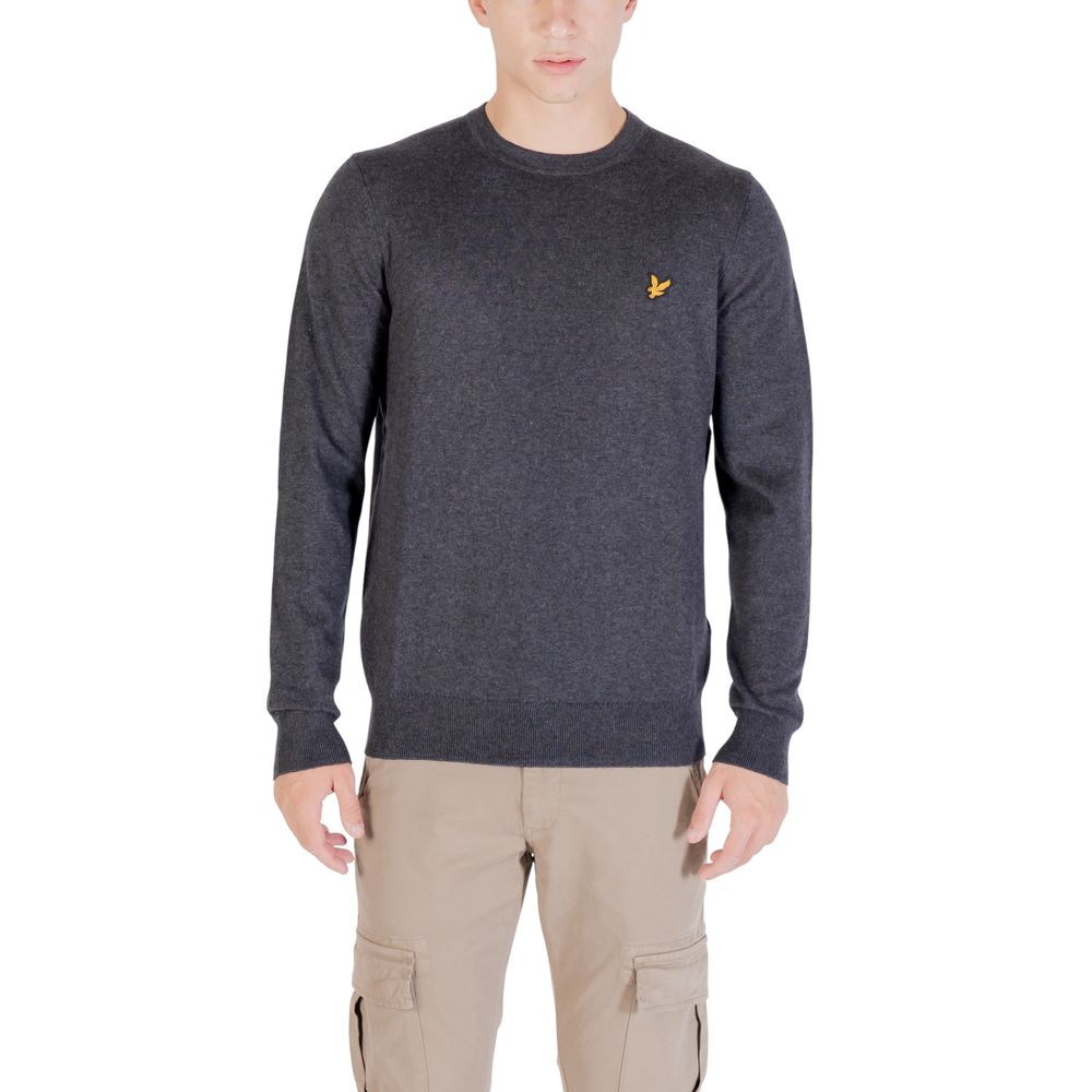 Gray cotton sweatshirt by Lyle & Scott featuring a classic crewneck and ribbed cuffs.