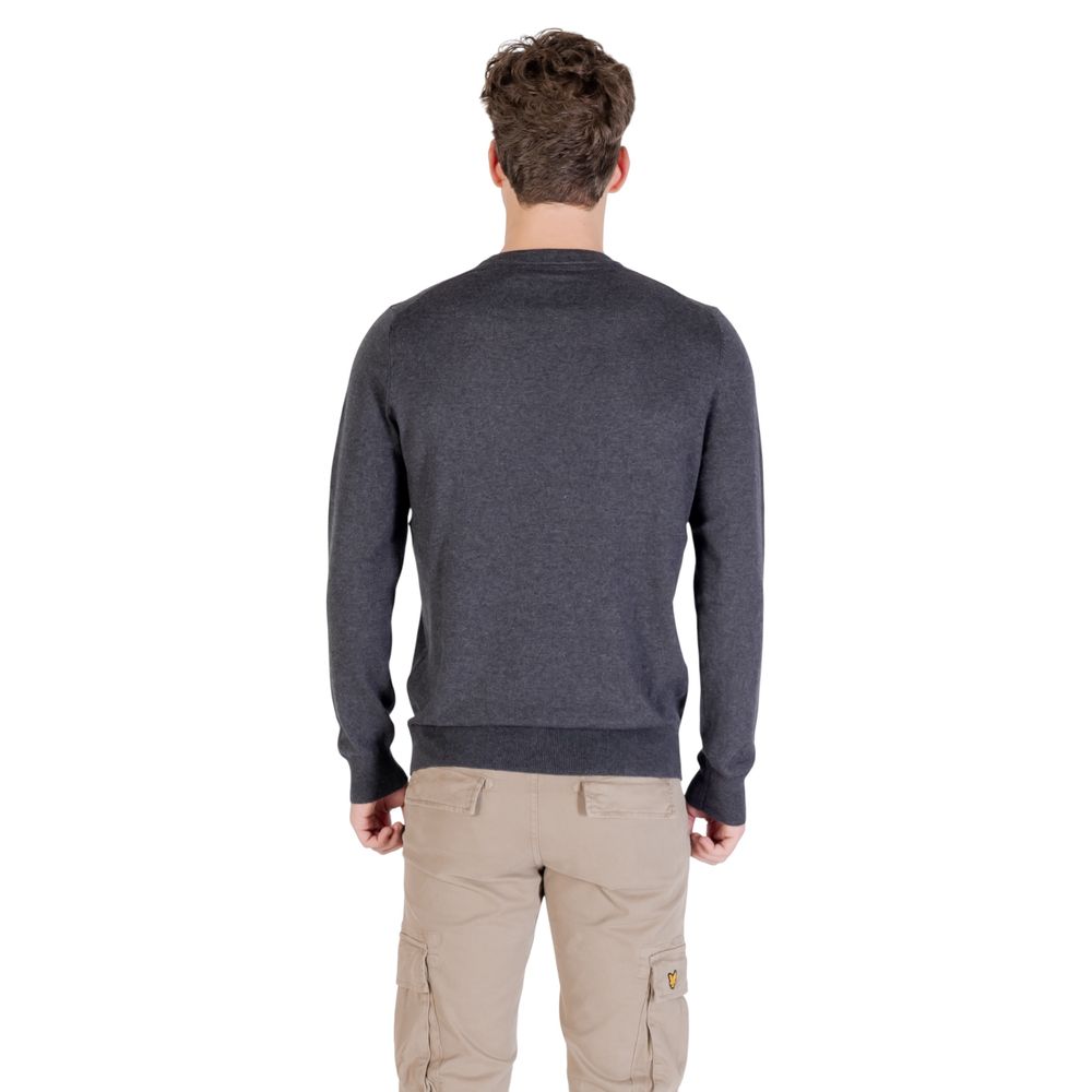 Gray cotton sweatshirt from Lyle & Scott with a crew neck and ribbed cuffs, featuring the brand's signature eagle logo.