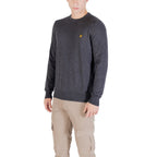 Gray cotton sweatshirt by Lyle & Scott featuring a classic crewneck and ribbed cuffs, casual and comfortable for everyday wear.