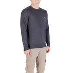 Gray cotton sweatshirt by Lyle & Scott with ribbed cuffs and neckline, featuring the brand's iconic eagle logo on the chest.
