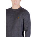 Gray cotton sweatshirt by Lyle & Scott with ribbed cuffs and crew neck, displayed on a plain background.