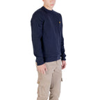 Blue nylon sweatshirt by Lyle & Scott with a relaxed fit, featuring a crew neckline and subtle branding on the chest.