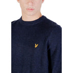 Blue nylon sweatshirt by Lyle & Scott, featuring a relaxed fit with the brand's signature logo on the chest.