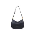 Black Love Moschino polyethylene handbag with structured design and top handle, featuring the brand logo on the front.