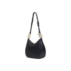 Love Moschino black polyethylene handbag with structured design and bold logo detailing, stylish accessory for everyday use.