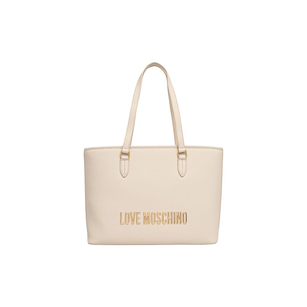 Love Moschino Beige Polyethylene Handbag - Eljoys Fashion 