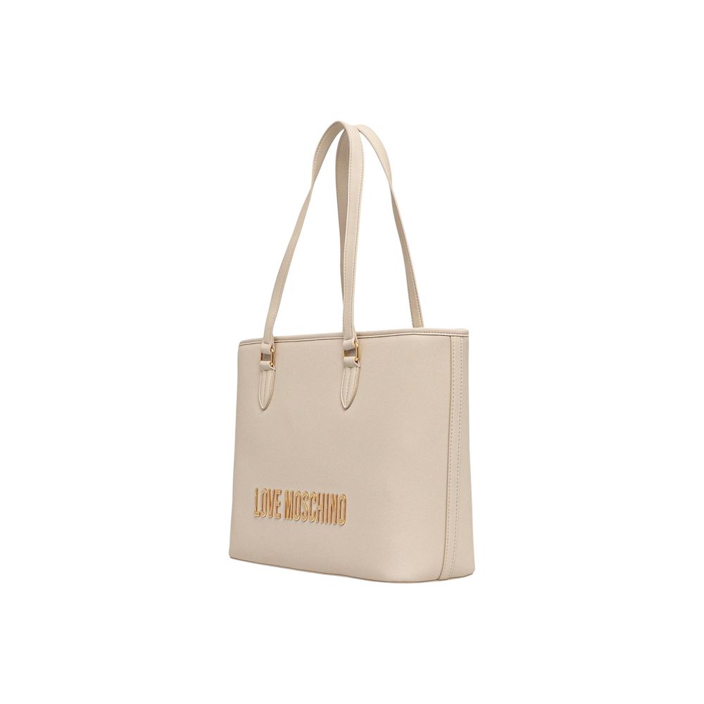 Love Moschino Beige Polyethylene Handbag - Eljoys Fashion 