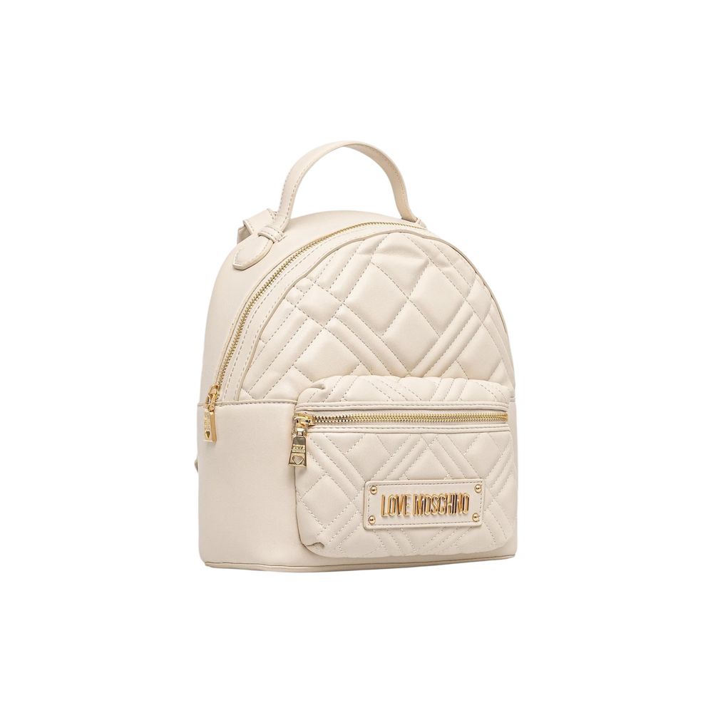 Love Moschino Beige Polyethylene Backpack Love Moschino