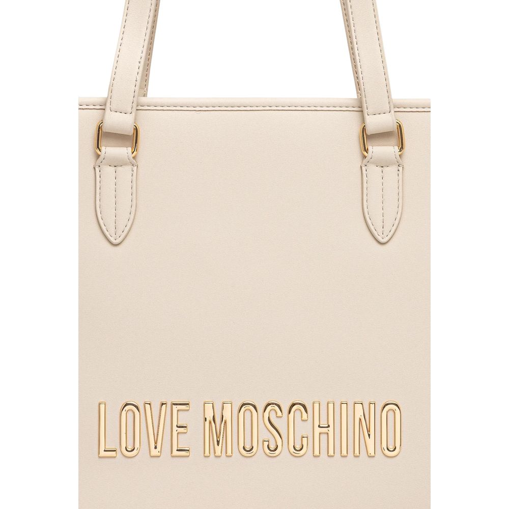 Love Moschino Beige Polyethylene Handbag - Eljoys Fashion 