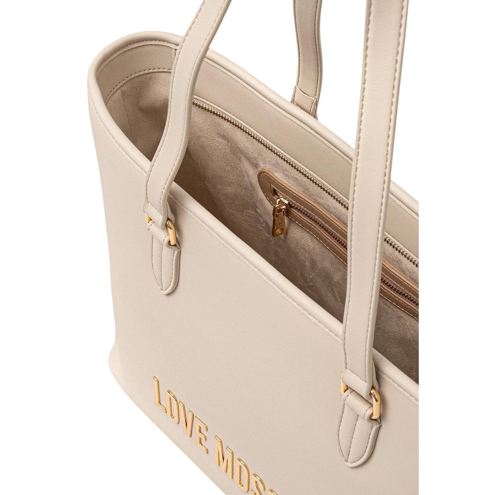 Love Moschino Beige Polyethylene Handbag - Eljoys Fashion 