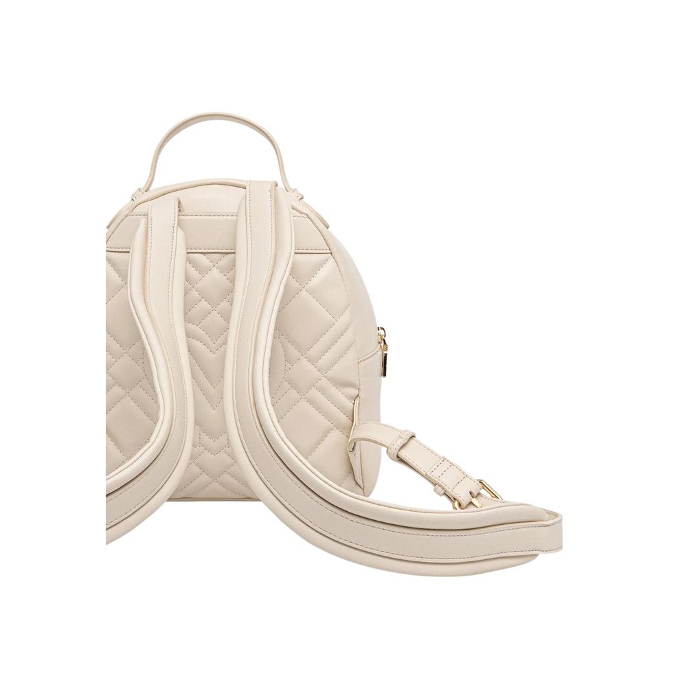 Love Moschino Beige Polyethylene Backpack Love Moschino