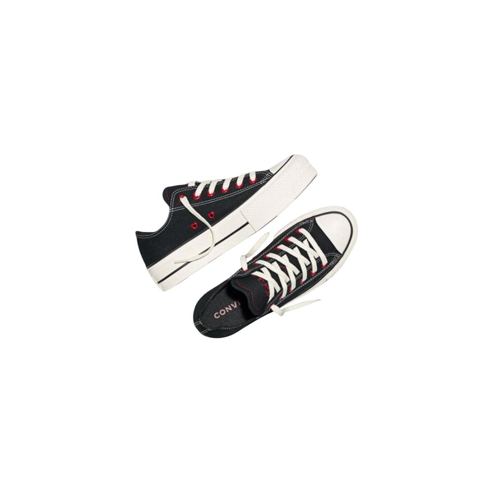 Converse Black Fabric Platform Sneakers Converse