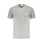 Calvin Klein Grigio cotton men's T-shirt displayed flat, showcasing classic crew neck and soft fabric for casual wear.