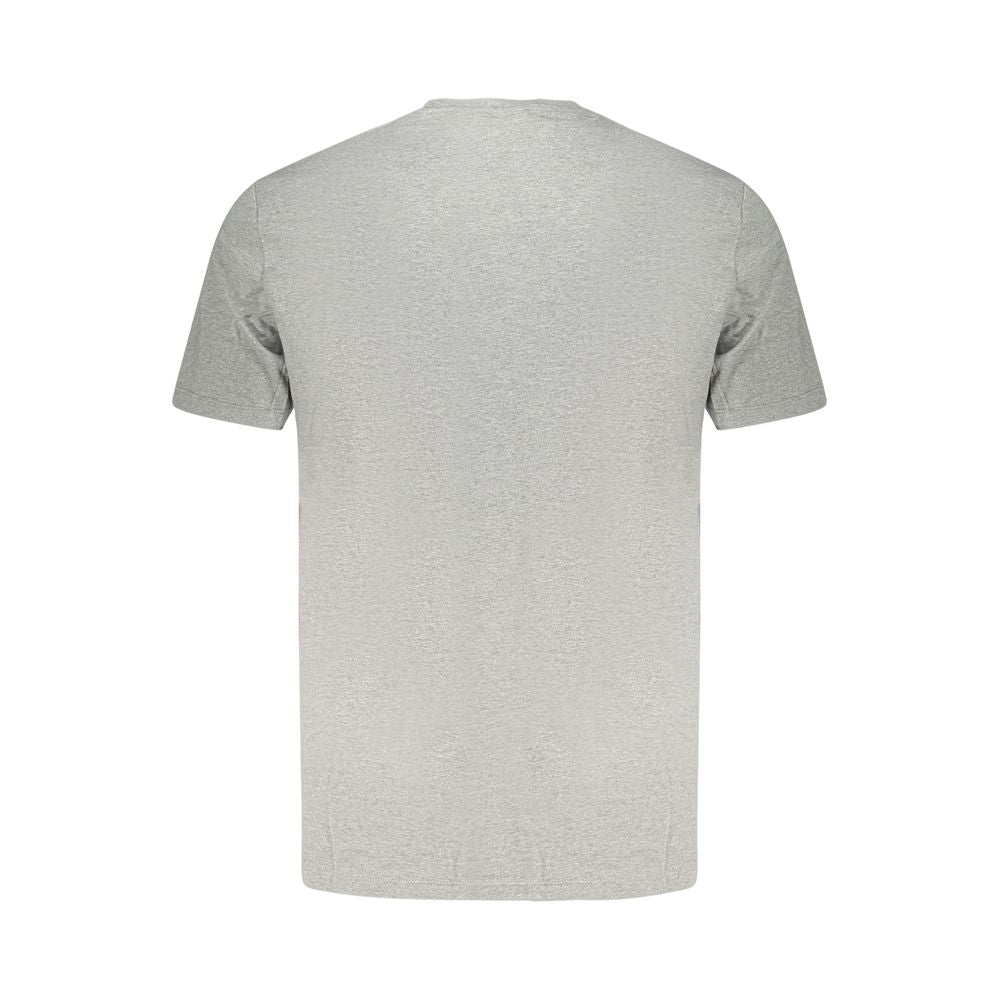 Calvin Klein Grigio cotton men's T-shirt displayed flat, showing the classic crew neck and minimalist design.