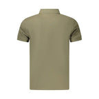 Timberland Verde cotton men's polo shirt in green with a classic collar and short sleeves, displayed on a plain background.