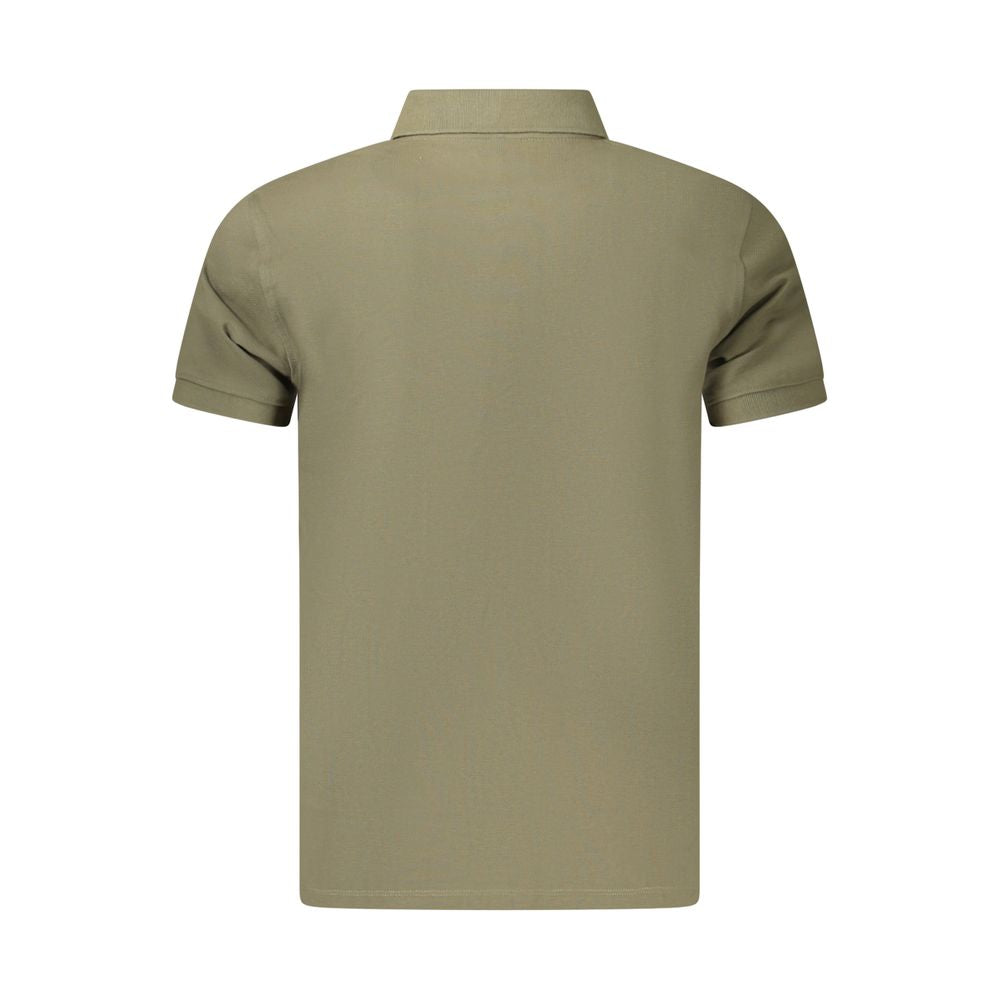 Timberland Verde cotton men's polo shirt in green with a classic collar and short sleeves, displayed on a plain background.