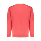 Timberland red cotton men's sweatshirt with long sleeves and crew neckline, casual and comfortable for everyday wear.