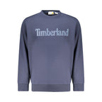 Timberland blue cotton men's sweatshirt with crew neck and long sleeves, casual style and comfortable fit.