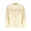 Beige Timberland cotton men's sweatshirt with crew neck and long sleeves, casual style and comfortable fit.