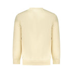 Beige Timberland men's cotton sweatshirt with crew neck and long sleeves, casual style and comfortable fit.