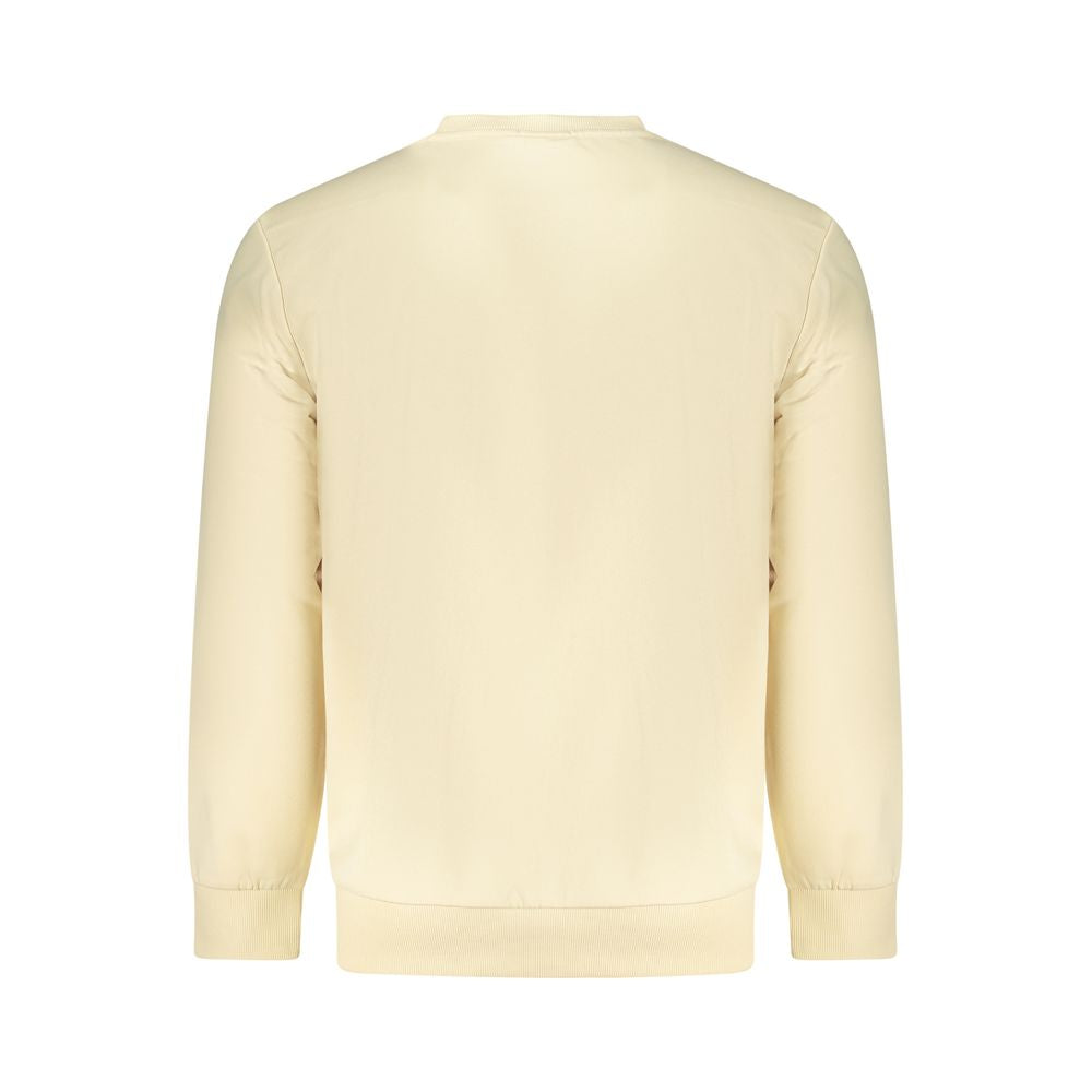 Beige Timberland men's cotton sweatshirt with crew neck and long sleeves, casual style and comfortable fit.