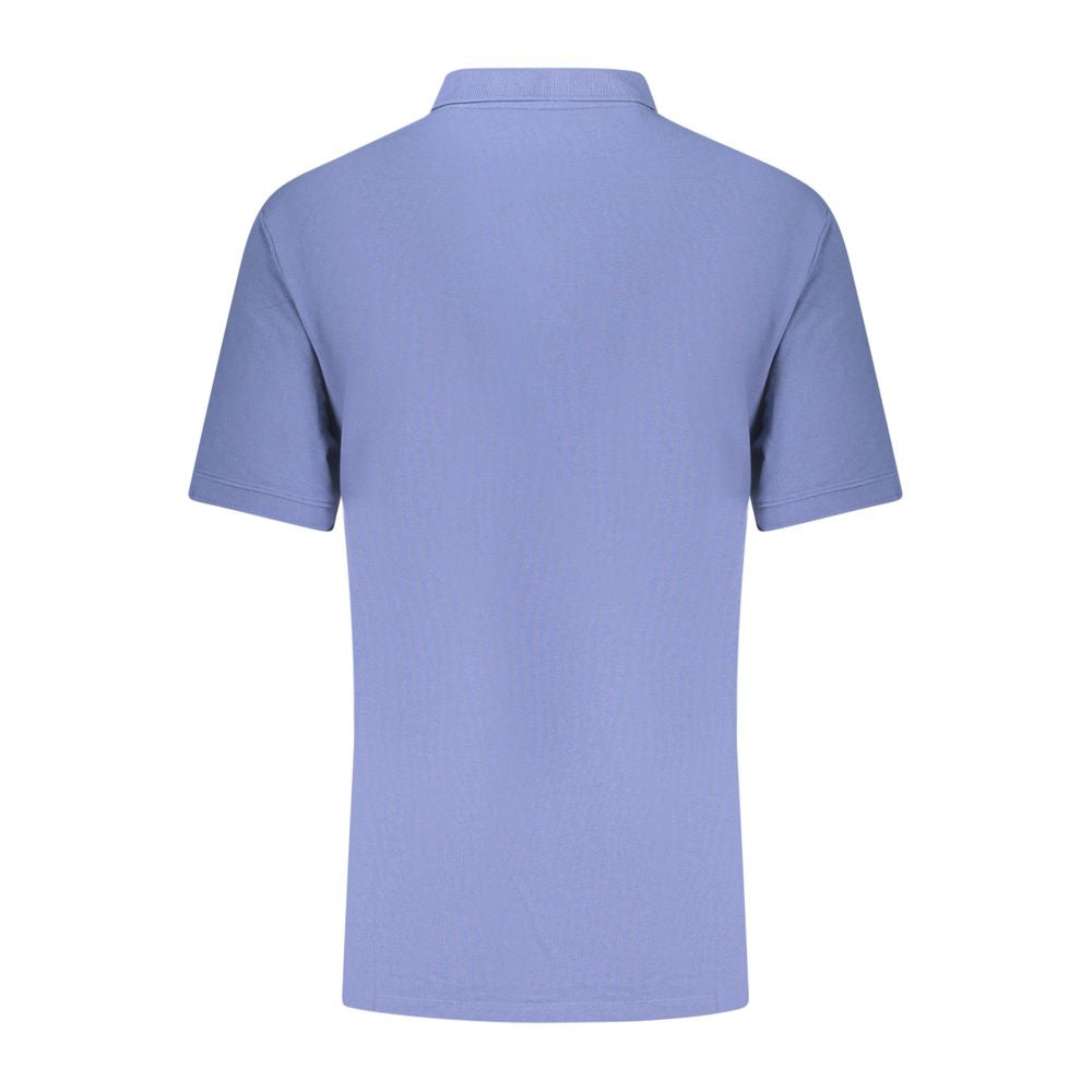 Timberland blue cotton men's polo shirt with collar and short sleeves, casual and comfortable everyday wear.