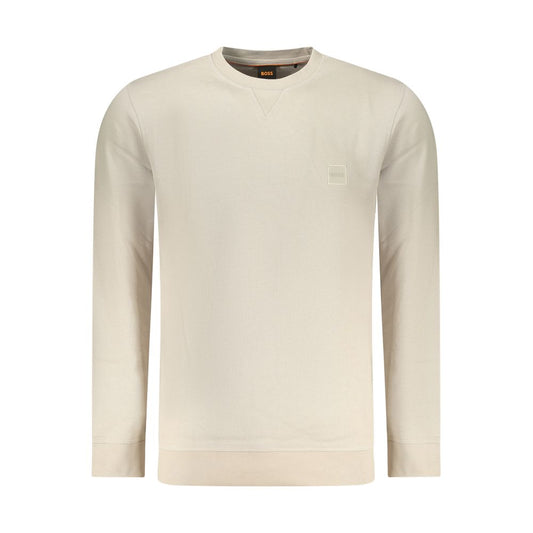 Hugo Boss Beige Cotton Men Sweatshirt Hugo Boss