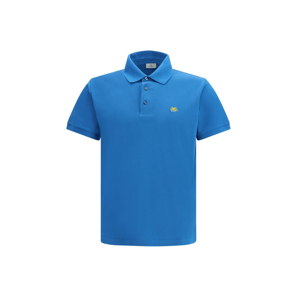 Etro Blue Cotton Polo Shirt Etro