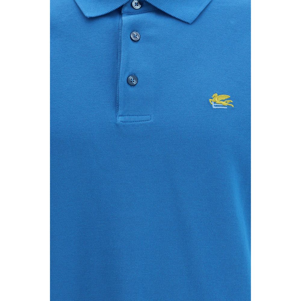 Etro Blue Cotton Polo Shirt Etro
