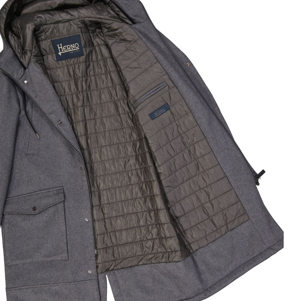 Herno Gray Cashmere Coat Herno