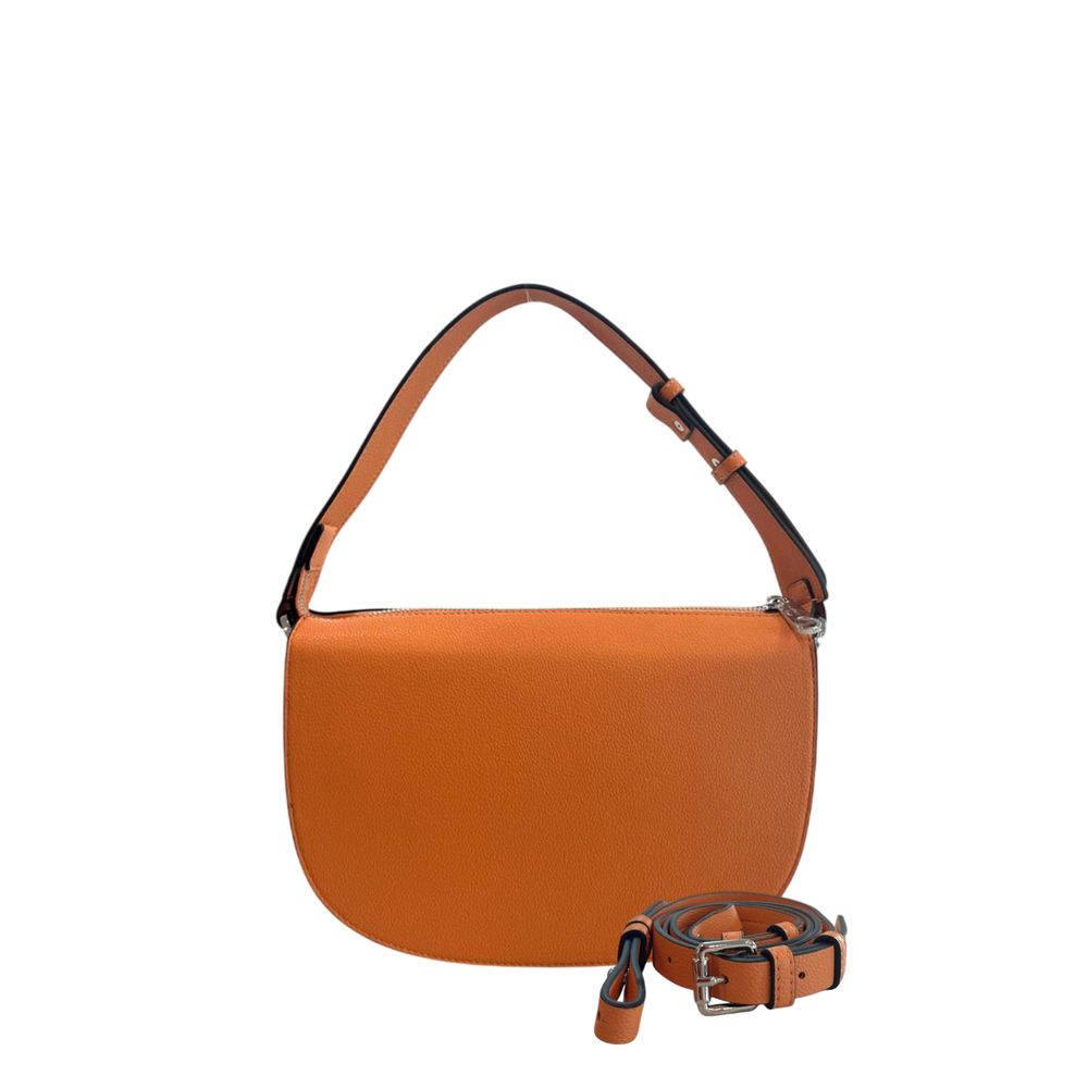 Twinset orange polyurethane shoulder bag with sleek design and adjustable strap, perfect for stylish everyday use.